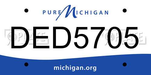 DED5705 Michigan License Plate