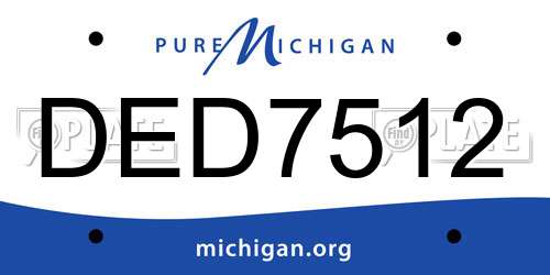 DED7512 Michigan License Plate