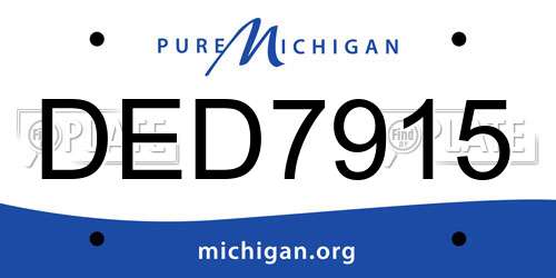 DED7915 Michigan License Plate
