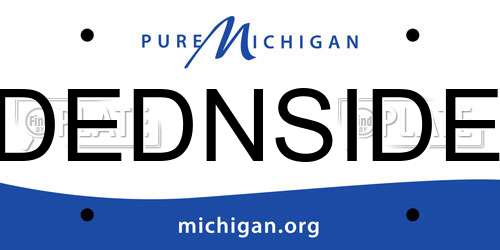 DEDNSIDE Michigan License Plate