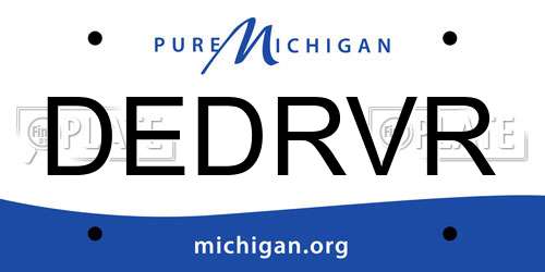 DEDRVR Michigan License Plate