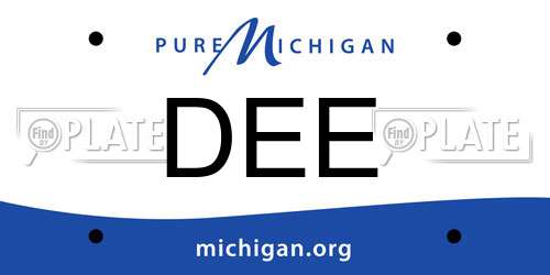 DEE Michigan License Plate