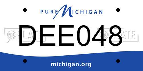 DEE048 Michigan License Plate
