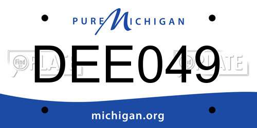 DEE049 Michigan License Plate