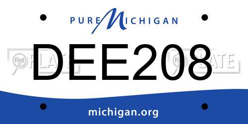 DEE208 Michigan License Plate