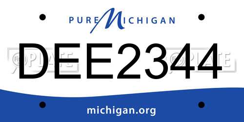 DEE2344 Michigan License Plate