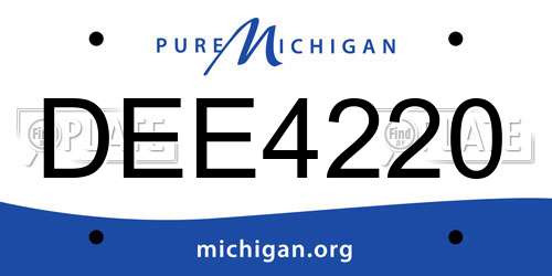 DEE4220 Michigan License Plate