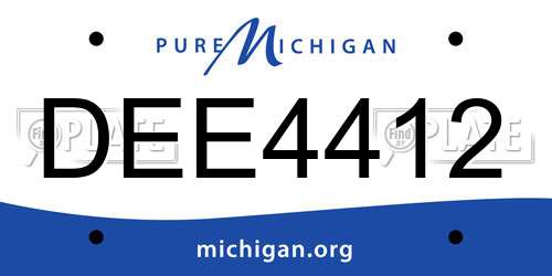 DEE4412 Michigan License Plate