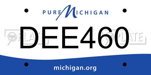DEE460 Michigan License Plate