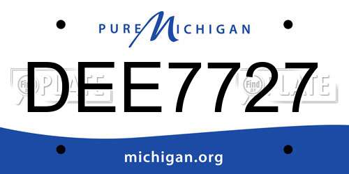 DEE7727 Michigan License Plate