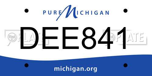 DEE841 Michigan License Plate