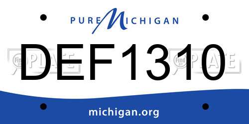 DEF1310 Michigan License Plate