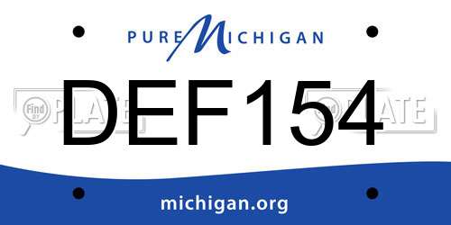 DEF154 Michigan License Plate