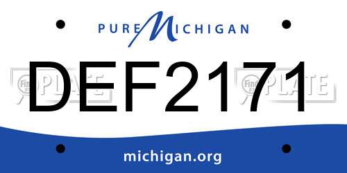 DEF2171 Michigan License Plate