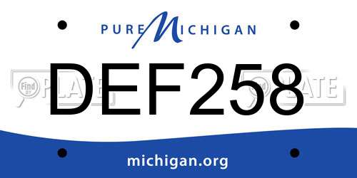 DEF258 Michigan License Plate