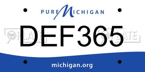 DEF365 Michigan License Plate