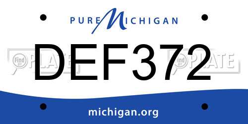 DEF372 Michigan License Plate