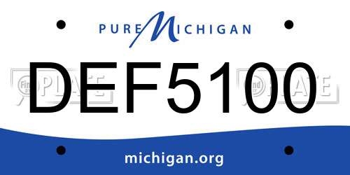 DEF5100 Michigan License Plate