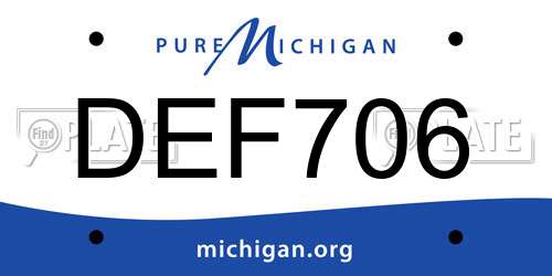DEF706 Michigan License Plate