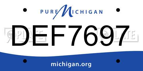 DEF7697 Michigan License Plate