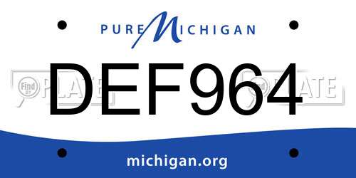 DEF964 Michigan License Plate