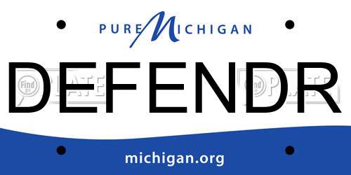 DEFENDR Michigan License Plate