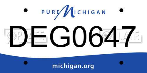 DEG0647 Michigan License Plate