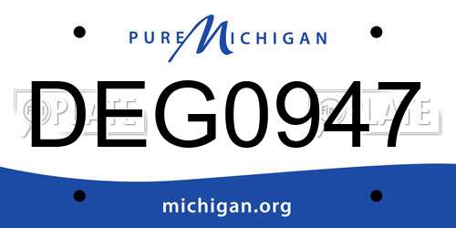 DEG0947 Michigan License Plate