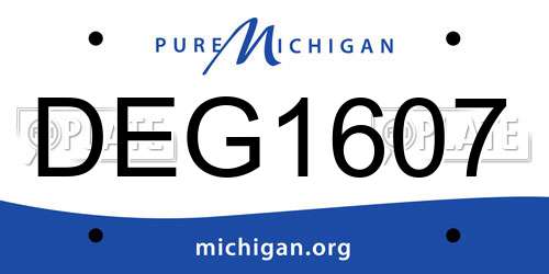 DEG1607 Michigan License Plate