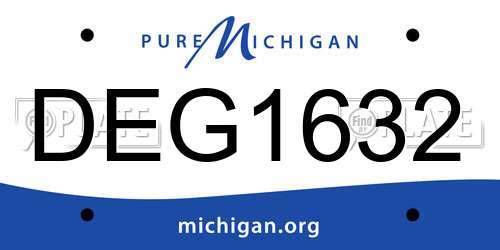 DEG1632 Michigan License Plate
