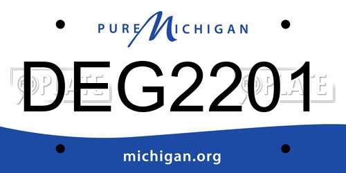 DEG2201 Michigan License Plate