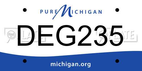 DEG235 Michigan License Plate