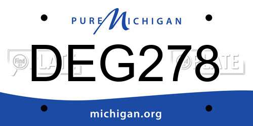 DEG278 Michigan License Plate