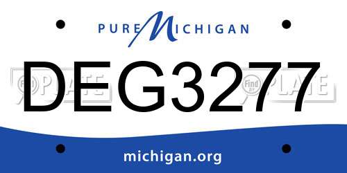 DEG3277 Michigan License Plate