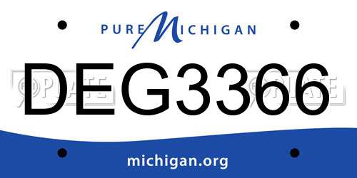 DEG3366 Michigan License Plate