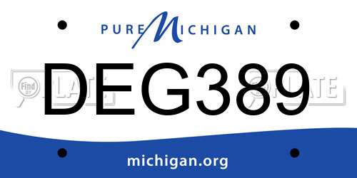 DEG389 Michigan License Plate