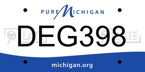 DEG398 Michigan License Plate