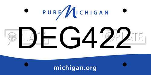 DEG422 Michigan License Plate