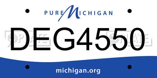 DEG4550 Michigan License Plate