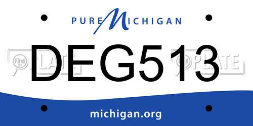 DEG513 Michigan License Plate