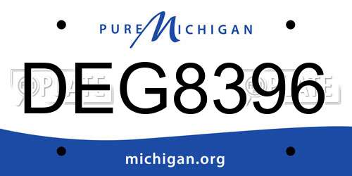 DEG8396 Michigan License Plate