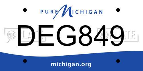 DEG849 Michigan License Plate