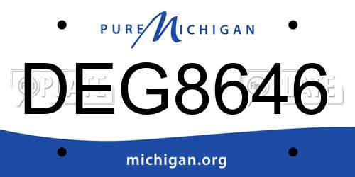 DEG8646 Michigan License Plate