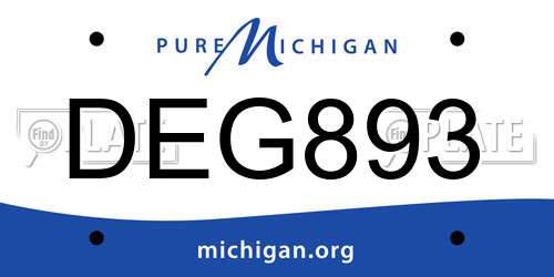 DEG893 Michigan License Plate
