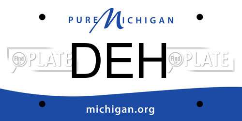 DEH Michigan License Plate
