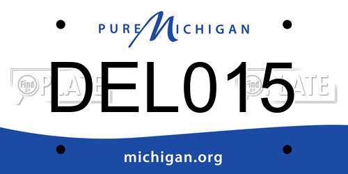DEL015 Michigan License Plate
