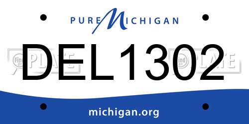 DEL1302 Michigan License Plate