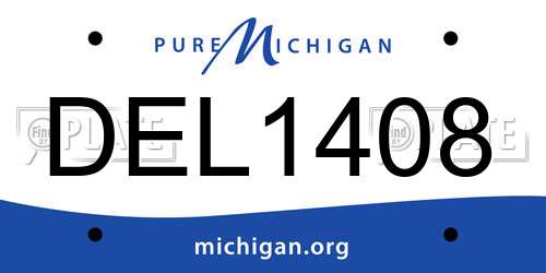 DEL1408 Michigan License Plate