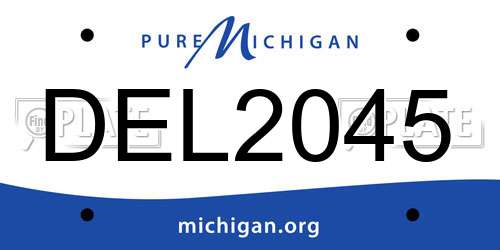 DEL2045 Michigan License Plate