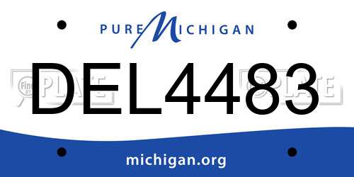 DEL4483 Michigan License Plate